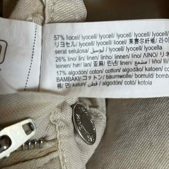 Zara Women's Long Flowy Jumpsuit Long Sleeves Beige size Small - Picture 4 of 4